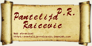 Pantelija Raičević vizit kartica